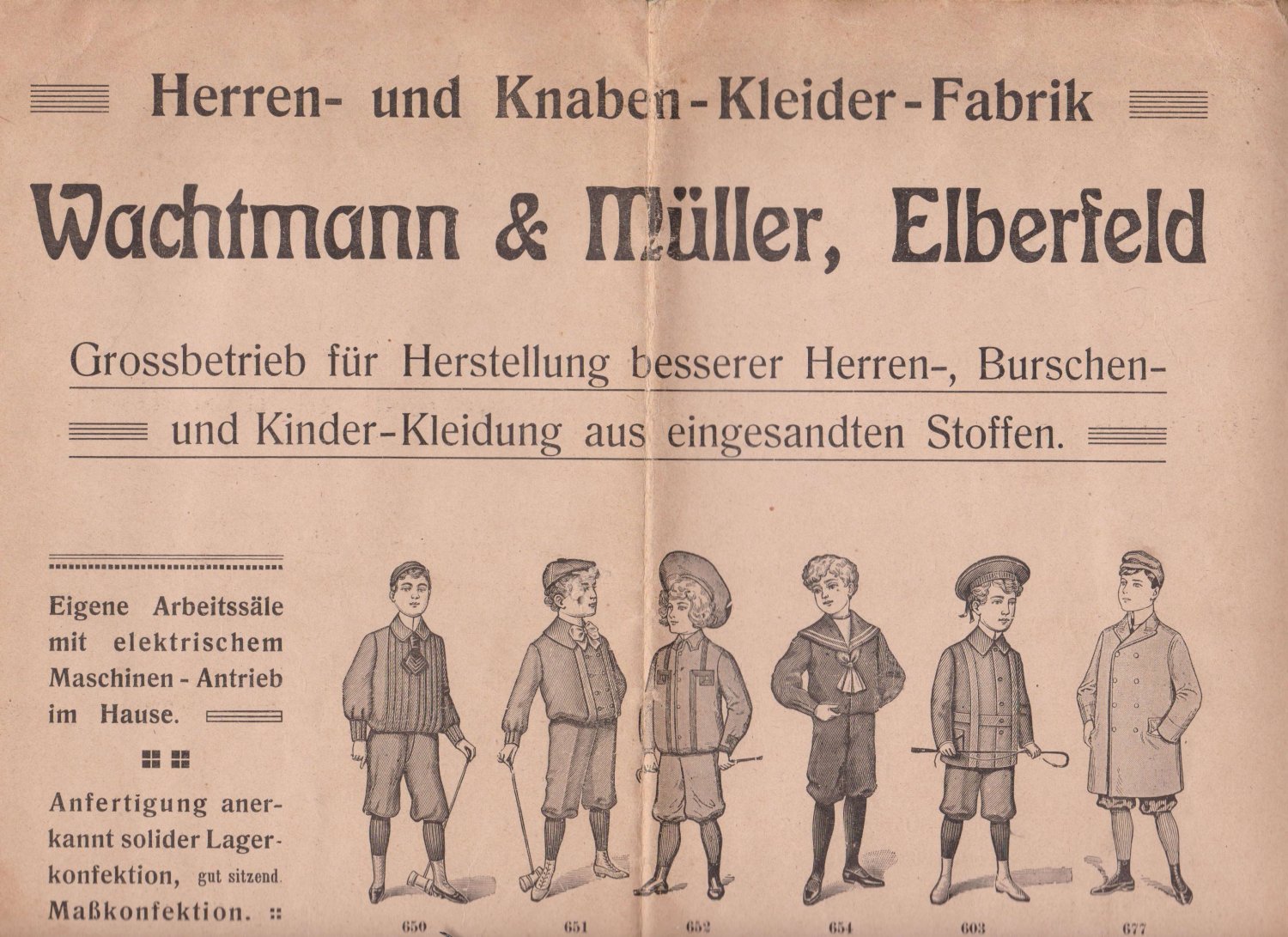 WACHTMANN & MÜLLER, Spezial-Katalog für Herstellung von Kinderkonfektion.