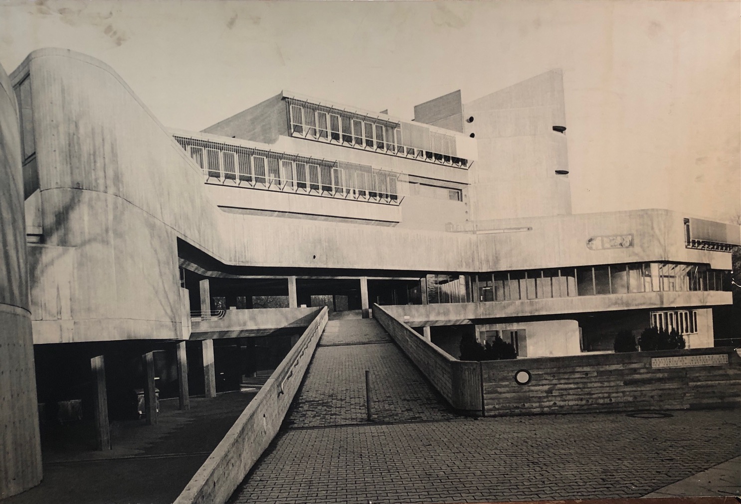 FEHLING, Original-Ausstellungstafel zu einem Wissenschaftsbau im Stil der Nachkr