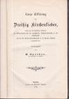 SPERBER, Kurze Erklärung der Dreißig Kirchenlieder,