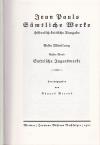 JEAN PAUL (das ist J. P. F. Richter): Jean Pauls Sämtliche Werke, Erste Abteilun