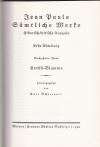 JEAN PAUL (das ist J. P. F. Richter): Jean Pauls Sämtliche Werke, Erste Abteilun