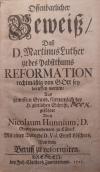 HUNNIUS, N. und andere: Sammelband zum Jubeljahr 1717.