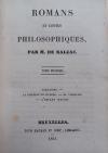 BALZAC, Romans et contes philosophiques. Tome I & II.