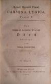 HORATIUS FLACCUS, Carmina Lyrica Tomus I. und II.