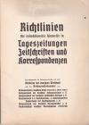 Reichsverband d. deutschen Presse / Reichspressekammer (Herausgeber): Richtlinie