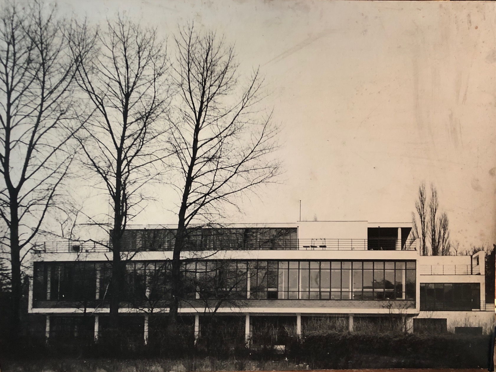 FEHLING, Original-Ausstellungstafel zu einem Wissenschaftsbau im Stil der Nachkr