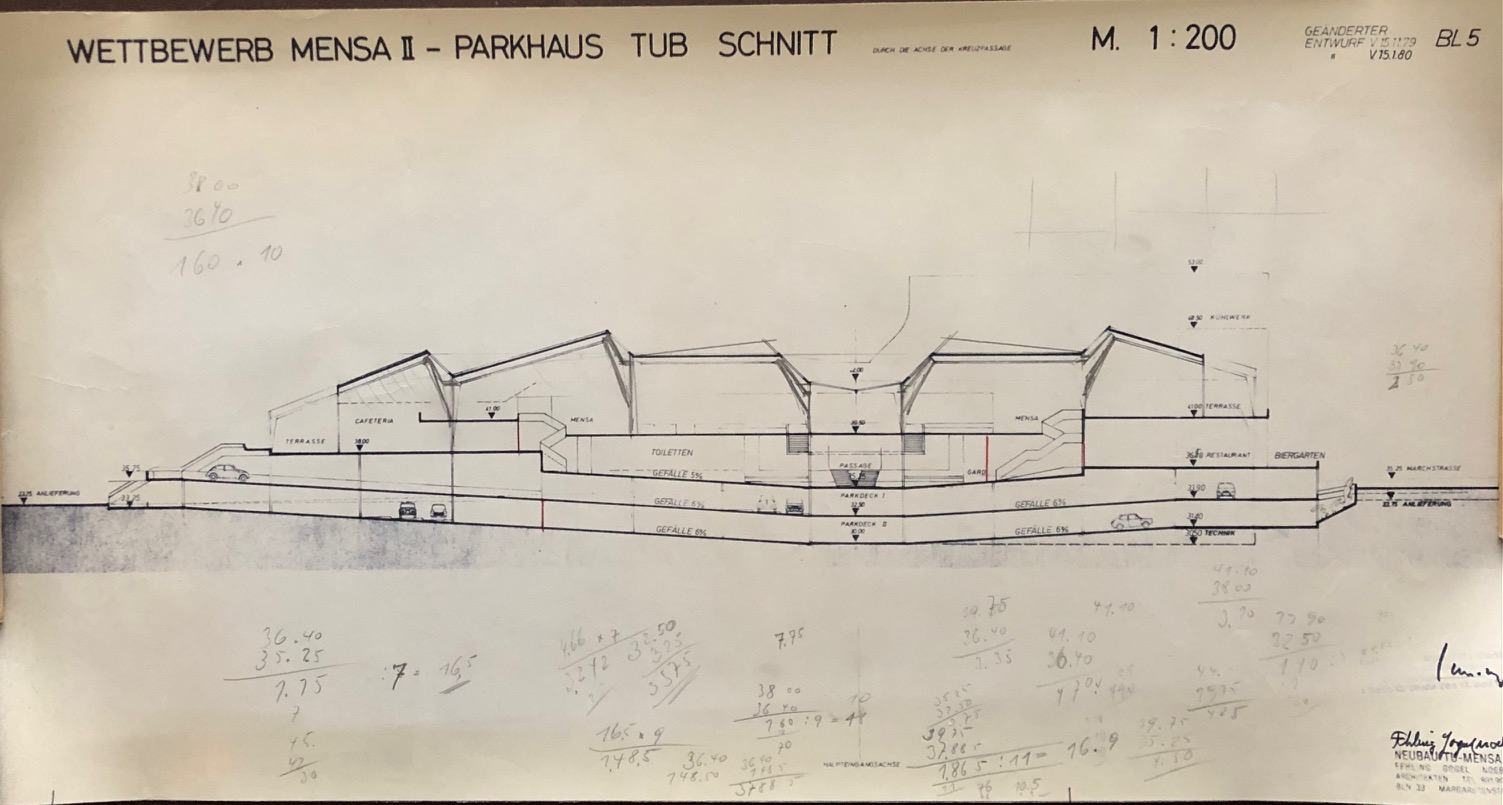 FEHLING, Original-Entwürfe zu einem Wissenschaftsbau im Stil der Nachkriegsmoder