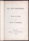 TSCHABUSCHNIGG, Aus dem Zauberwalde. Romanzenbuch.