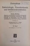 STAPP, ZENTRALBLATT für Bakteriologie, Parasitenkunde und Infektionskrankheiten.